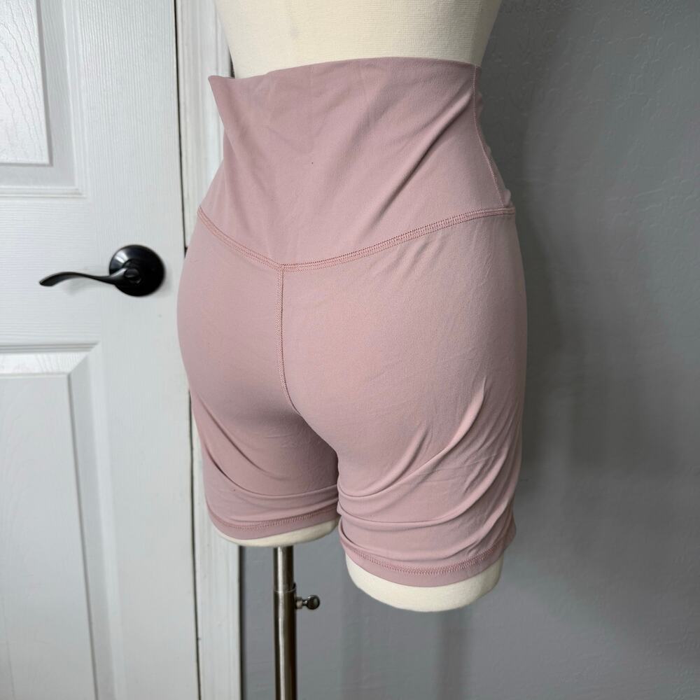 Womens High Waisted Yoga Athletic Workout Shorts, Pink, M - Picture 2 of 4